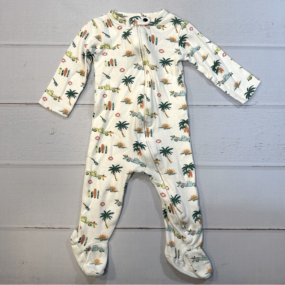 finn + emma 3-6 months‎ Baby Sleeper Organic Cotton Zippered Unisex Beach Palm
